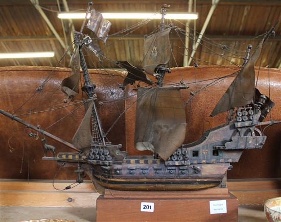 Model of a 16th century galleon